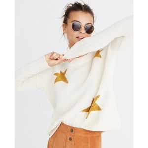 *MADEWELL* Soft Merino Wool Gold Star Pullover Sweater